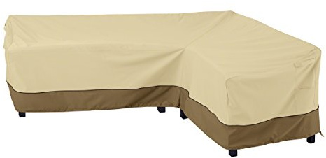Classic Accessories Veranda Abdeckung für L-förmiges, sektionales Gartensofa, Pebble/Bark/Earth (264cm, rechtsseitig)