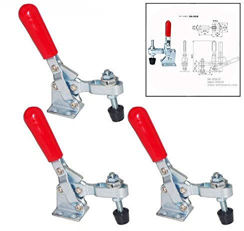Xrten 3 Stück Vertikale Toggle Clamp,Kniehebelspanner Vertikal Schnellspanner Handwerkzeuge Toggle Clamp