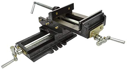 BSD Schwerlast Bohrmaschinen-Schraubstock aus Gusseisen - 2 Achsen Maschinenschraubstock, Kreuzschlitten Schraubstock 125mm (5”) - 12kg