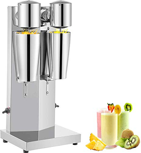 VEVOR Machine à milkshake à double têtes,Lait Shaker Électrique 180W+180W,Mélangeur Commercial,Machine à Mousse De Lait pour mélanger du yogourt/lait/protéine en poudre/des cocktails/des smoothies