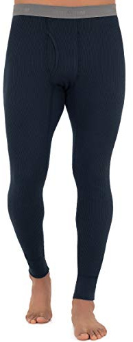 Fruit of the Loom Men's Recycled Waffle Thermal Underwear Bottom, Navy, Large