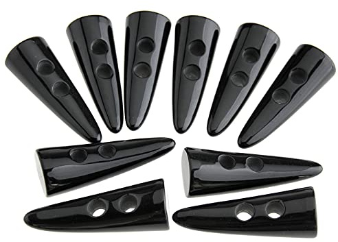 eMagTech 10 Stück 50mm Knebelknöpfe Harz Knöpfe für Jacke, Mäntel, Blazer, zum Nähen, Schwarz