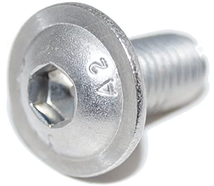 Flachrundkopfschrauben mit Innensechskant mit Flansch M10X12 6 Stück ISO 7380-2 A2 Edelstahl rostfrei, Linsenkopfschraube