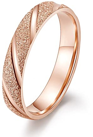 Hoisy Ringe Damen Mode, Ring In Rose Gold Einfach Roségold Größe 60 Eheringe Antragsring für Frauen