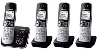 Téléphone fixe sans fil Panasonic KX TG6824FRB Quattro