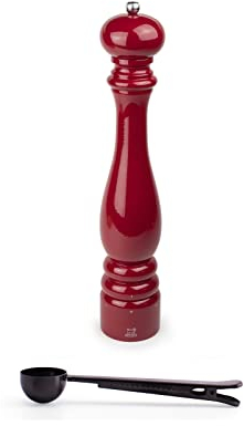 Peugeot Paris u'Select Coffret cadeau moulin à poivre Rouge passion 40,6 cm avec cuillère à épices en acier inoxydable et pince à sac