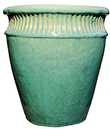 TucanoHamburg Blumentopf, Modell Vase Stripes Jade, grün/blau 27x29cm, frostfest