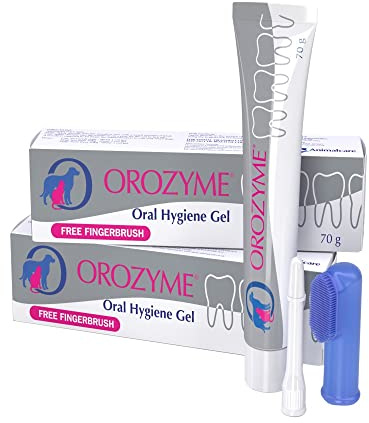 Animalcare Gel per l'igiene dentale Orozyme per cani e gatti, spazzolino e applicatore inclusi, 70 g