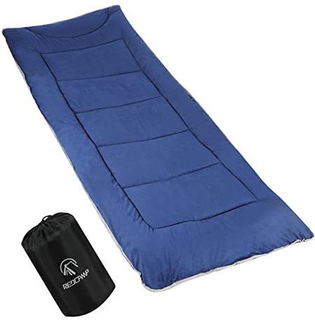 REDCAMP XL Feldbett Matratze & Topper, weiche Isomatte, 190 x 75 cm, Blau | Bequem und warm, faltbar, einzelne dicke Baumwollfüllung zum Zusammenklappen von Campingbetten, Schlafen, Camping-Gästebetten