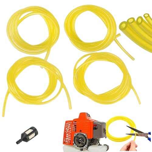 BAOSROY Benzinschlauch Set,Benzinschlauch Rasenmäher,4 Stück Kraftstoffschlauch,Benzinschlauch Kraftstoffschlauch Set,Kraftstofffilter Motorsense, Universal Benzinfilter kit,Ersatz Maschinen Zubehör