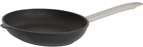 SKK große Antihaft Fischpfanne 38x28 cm - induktionsgeeignet - ovale beschichtete Aluguss Bratpfanne & Edelstahl-Stiel - Made in Germany