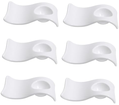 MAGICLULU 6 Piezas huevera de cerámica Bandeja Redonda Servidor de Nevera de Maquillaje decoración prácticas hueveras Tazas de Almacenamiento de Ondulado refrigerador Pasta