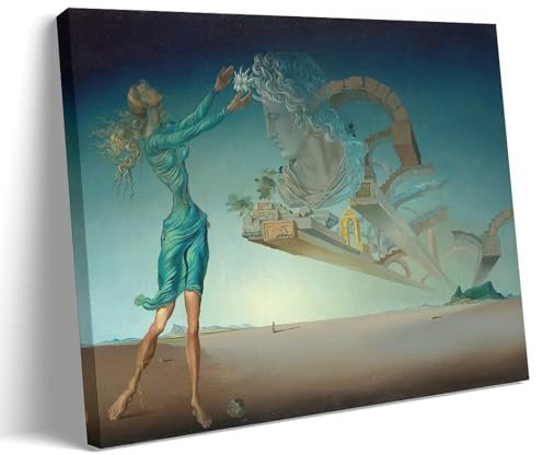 HBEOOP Salvador Dali berühmte Farbe (Trilogie der Wüste, Mirage) Druck, Poster, Kunstdruck, Wandfoto, Farbe, hängendes Bild, Familie, Schlafzimmer, Dekoration, Geschenk, 50 x 75 cm