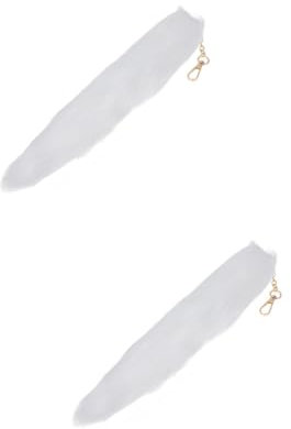 WOFASHPURET 2stücke Cosplay Kostüm Weißer Fuchsschwanz Als Accessoire Für Halloween Und Karneval Für Cosplay-events Und Verkleidungen