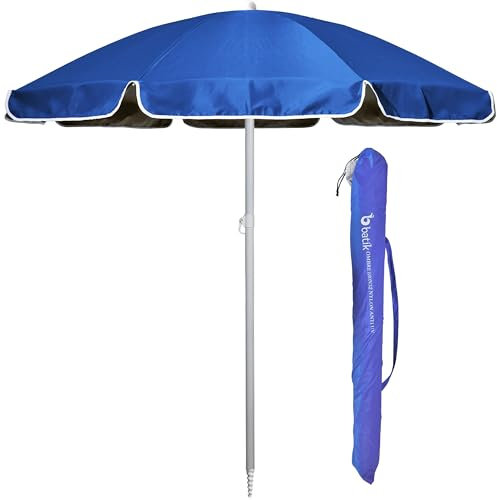 Batik - Ombrellone da Spiaggia - LELLO L'OMBRELLO - Ombrellone da Spiaggia Grande Anti UV - Diametro 180 cm - Colore Blu