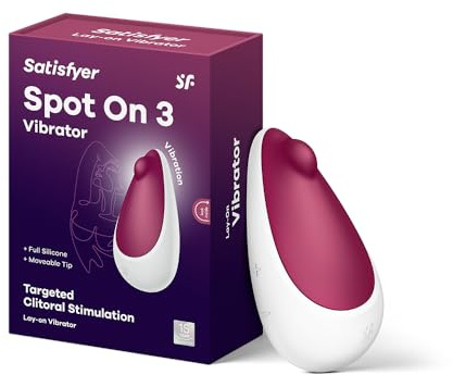 Satisfyer Spot On 3 Lay-on Vibrator | Powerful Clitoral Massager | 12 Vibration Programs | Waterproof (IPX7) | Skin-Friendly Silicone | Rechargeable in Berry | Adult Sex Toy
