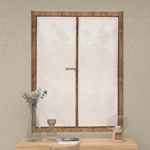 Soleil d'ocre, Coppia di tendine a vetro 60x160 cm CELIA bianco