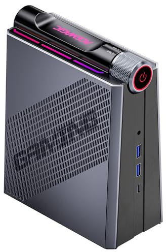 ACEMAGIC Mini PC para juegos Ryzen 9 6900HX+ AMD Radeon 680M (hasta 4.9GHz) Mini computadoras 32GB DDR5 1TB NVMe SSD Mini PC [3 modos/luces RGB] Mini computadora de escritorio/WiFi6/BT5.2/4K UHD