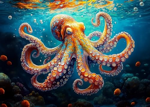 Puzzle für Erwachsene 1000 Teile Oktopus 70 x 50 cm Puzzles für Erwachsene Pädagogisches Spiel Herausforderung 1000 Teile Puzzles für Erwachsene