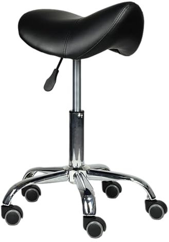 JAVYPPT Schwerlast-Sattelhocker, Rollstuhl for die Küchentheke, um 360° drehbarer, hydraulischer Büro-Sattelstuhl for Friseure, optionale Höhenverstellung(Adjusable 45-59cm)