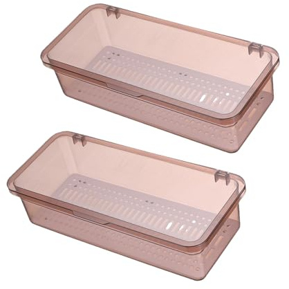 Jwthee 2 organizadores de cubiertos con tapa, bandeja de cubiertos con escurridor, bandeja de cubiertos de cocina y recipiente de almacenamiento de utensilios para mantener tus cubiertos organizados