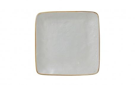 Novità Home Mediterraneo - Piatto Quadrato per Pane in Gres Bianco