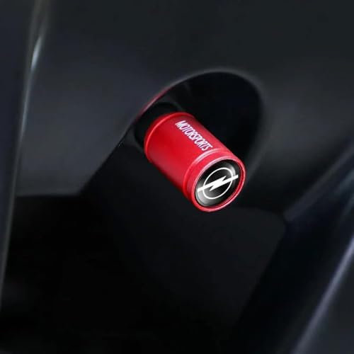 IUYTGTR 4 Stück Auto Ventilkappen, für Opel Insignia 2008-2017 Leuchtende Reifenkappen, Mit Beschriftung Ventilkappen Auto Reifen Staubkappen,Orange