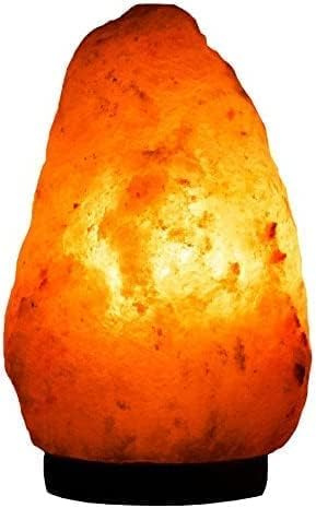 Natural Himalayan 2-3kg to 7-10kg Salt Lamp with Lead & Bulb- Natural Crystal Rock Night Light for Home Decor Hand Carved Salt Lamp Neam Wooden Base Lamp (7-10kg)