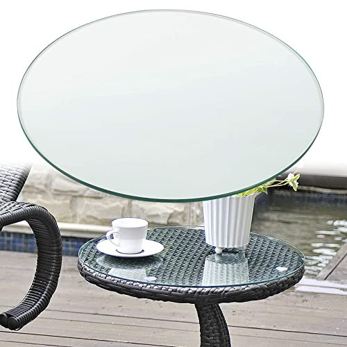 Runde Tischplatte aus gehärtetem Glas, transparent, dekoratives Glas, Möbel für Kreis-Glastisch, Premium-Qualität, runde Platte, Glas in verschiedenen Größen (Durchmesser 35 cm, 100 cm)