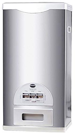 FBJAMZ Cereal Container, Stainless Steel Rice Dispenser, Food Storage Container,Automatic Metering, for Beans and Rice or Cereals (Grey 20KG)