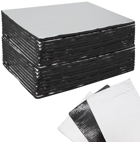 SPOKKI 20 Pcs 10mm Car Sound Deadening Self Adhesive Mat, 9.84x7.87 Inch Noise and Heat Insulation Close Cell Foam Material, Audio Noise Insulation and Dampening Mats for Car Hood Ceiling Door