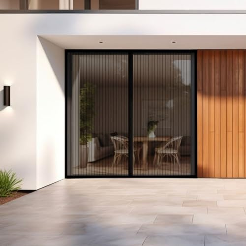 Protecta Moustiquaire Rideau de Porte sans percer pour Baie vitrée - Noir - L220 x H220cm