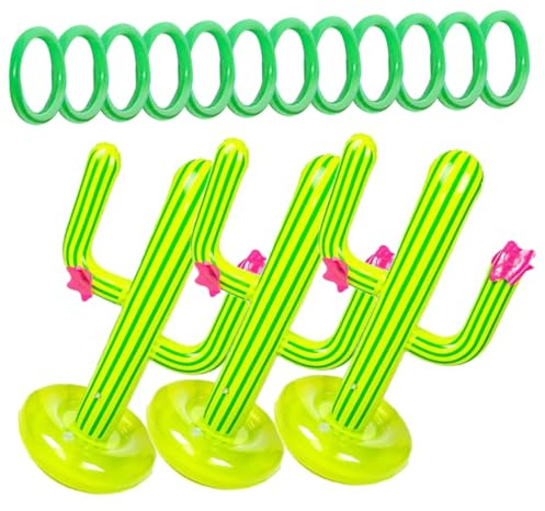 Toddmomy 3ensembles Jeu De Lancer Anneaux Forme De Cactus Jouet De Plage Jouet Été Jeu De Plage Cactus Flottant Amusants