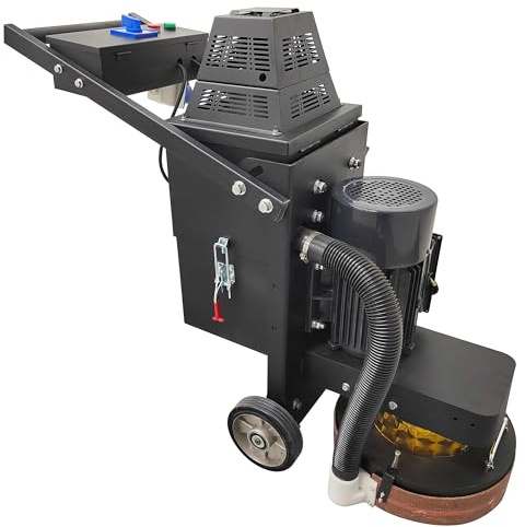 HQHAOTWU Electric Concrete Floor Grinder Ground Polishing Machine with 20L Vacuum Dust Collector Concrete Surface Grinder 4 Grinding Discs for Old Ground Restoration 220V with Bulit-in Fan