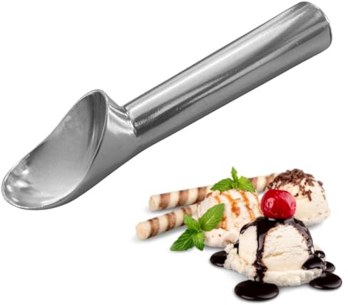 Aluminium Ice Cream Scoop 2oz/56ml – 18cm/7'' – Heavy Duty for Hard Ice Cream, Sorbet & Gelato – Anti Freeze & Non Stick