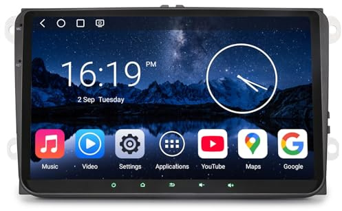 9 Zoll Snapdragon 8-Core, 4GB+64GB Android Auto Apple CarPlay Autoradio für VW Golf 5 6 Passat B6 B7 Polo 6R Caddy Touran Jetta Škoda Touchscreen Bluetooth SWC Canbus FM AM Radio DAB+
