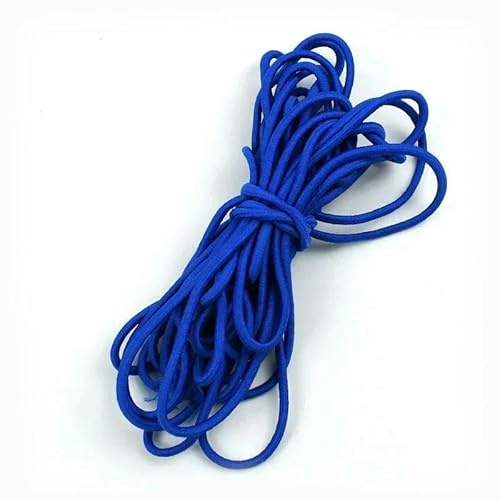 Banda elástica de 5 mm para diadema, cuerda de goma redonda para decoración de ropa, cordón elástico de alta elasticidad, accesorios, 82 azul real, 5 mm, 3 metros