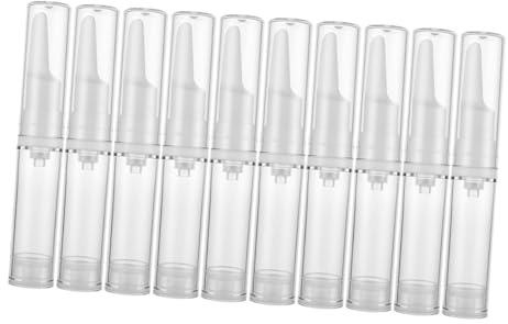 TOYZFRIENDY Lot de 10 Flacons-pompes Airless 5 Ml sous Vide Transparents pour Sérum Contour des Yeux, Distributeurs Cosmétiques Compacts, pour Voyage et Soin Quotidien