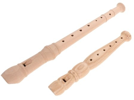 BESTonZON 2 Piezas Flauta Dulce Soprano de Madera Orificios Estilo Alemán y Inglés para Principiantes Instrumento de Viento Versátil para Adultos