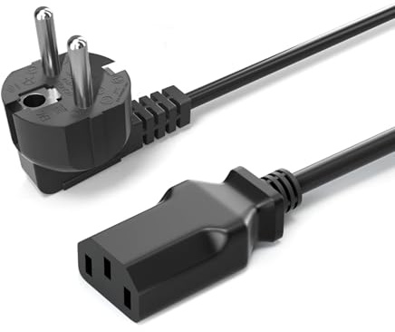 CYD 3-poliges Netzkabel IEC C13 (5,91 Fuß) für Kaltgerätekabel Netzkabel Stecker Gewinkelt auf Kaltgerätekupplung Buchse Stromkabel für PC Computer Monitor Drucker Beamer ASUS Lenovo ACER Samsung