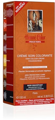 Herbal Hair Dye Cream | High Protection, Plant-Based, Ammonia-Free, PPD-Free 100ml (Enchanted Black)