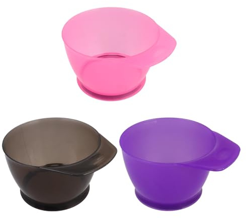 Zerodeko Ciotola per Tintura Chioma 3 Pezzi Set Ispessito con Manico Ciotola per Colorare Chioma Professionale per Salone e Uso Fai da Te Accessorio Resistente