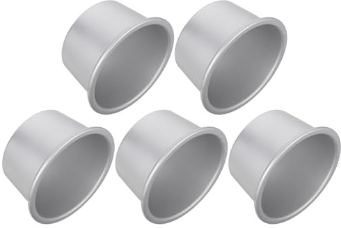 DIYEAH 5 pièces Lot de Moules à Gâteau Ronds Aluminium Réutilisables Antiadhésifs pour Cheesecakes Tartes et Pains Moules Pâtisserie Polyvalents pour Usage Domestique et Professionnel
