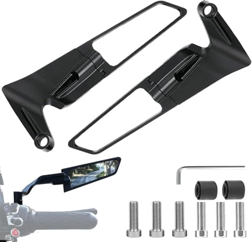 Espejos Laterales Moto para Honda XADV 750 XADV 750 XADV750,Ajustables Antirreflejos Aluminio Espejos Retrovisores Universales Manillar Accesorios,L