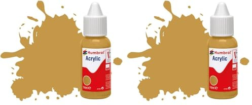 Humbrol DB0093 Acrylic Paint No 93 Desert Yellow,14 ml (Pack of 2)