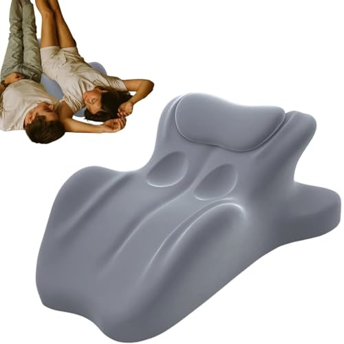 Memory Foam Ergonomic Wedge Pillow for Adults - 27° Ergonomic Couple Pillow/Recliner Cushion，Supports Back, Waist, and Chest, Perfect for Lying face Down, Sleeping, Reading, 25.6 x 21.6 in (Grey)