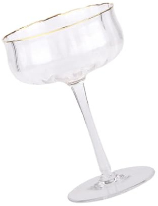 DOITOOL Bicchiere da Cocktail in Vetro 260 Ml Bordo Dorato, Coppa da Martini Elegante per Succhi e Vino, Calice da Brindisi per Feste e Intrattenimento Casa