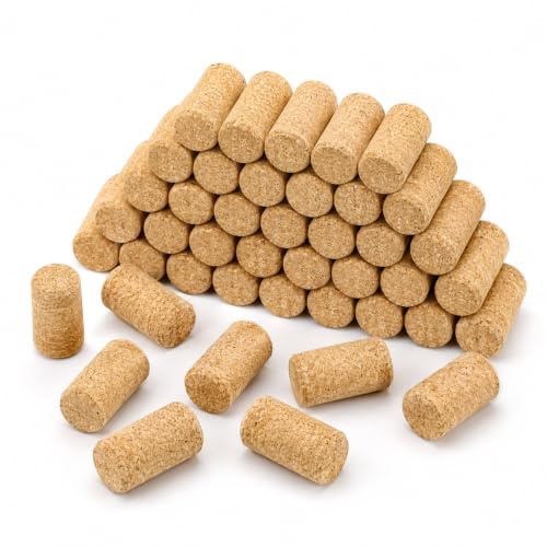 Lobaake 50 Stück Weinkorken Flaschenkorken Korken Zum Basteln 21 × 40 mm | Leicht Und Formstabil; Für Tischdeko Und Modelle; FürVersiegelter Behälter, Handgefertigt; Unbedruckt Und Zuschneidbar