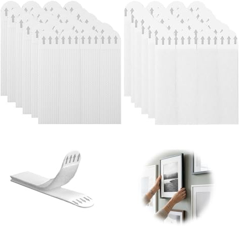 Bravien Picture Hanging Strips 72 PCS (36 Pairs), No Nails Picture Hanging, Heavy Duty Wall Adhesive Strips, Poster Strip, Easy to Use, Removable, Damage-Free for Frames, Photos, and More