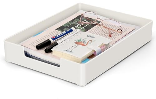 Letter Tray Letter Organizer Paper Tray, Desk Drawer Organizer for Office Supplies, Magazines, Folders, File,Notebooks, Stationery, Plastic Desk Tray for Desktop, for Home, Office, School, 1 Tier